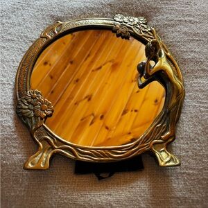 Vintage Brass “Lady of the Lake” vanity Mirror